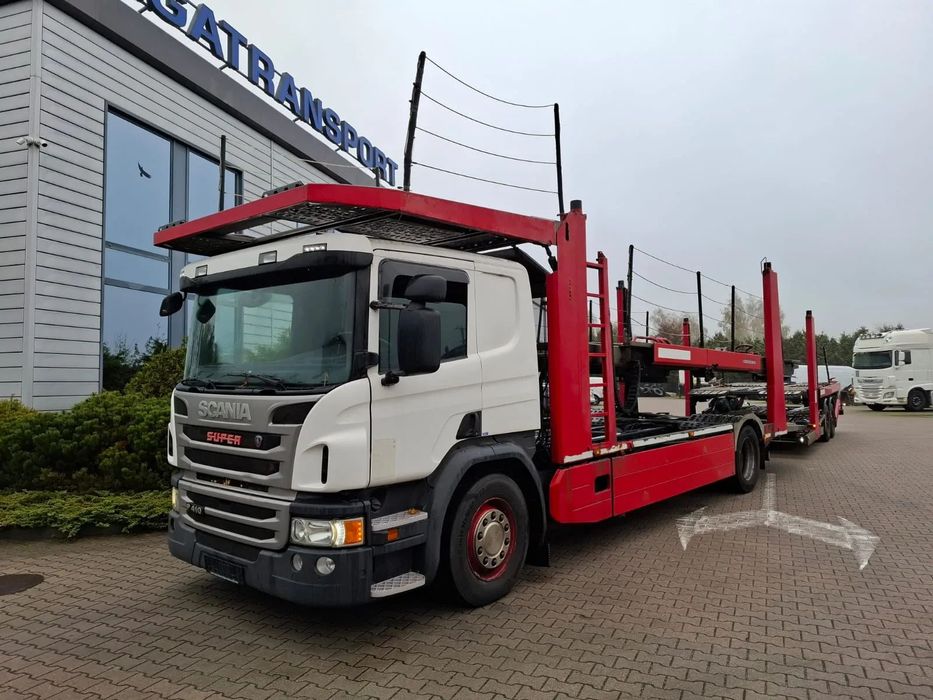 Scania P410  autotransporter / LOHR / Kassbohrer Variotrans / import DE