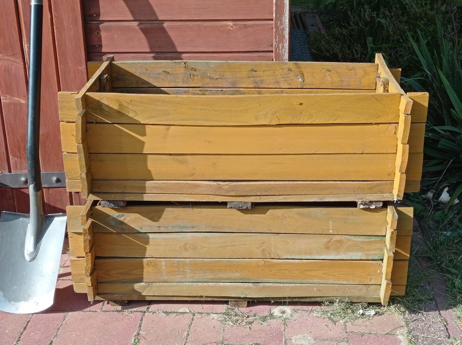 OKAZJA Donica drewniana 80x35x30 ogrodowa komplet 2 sztuki