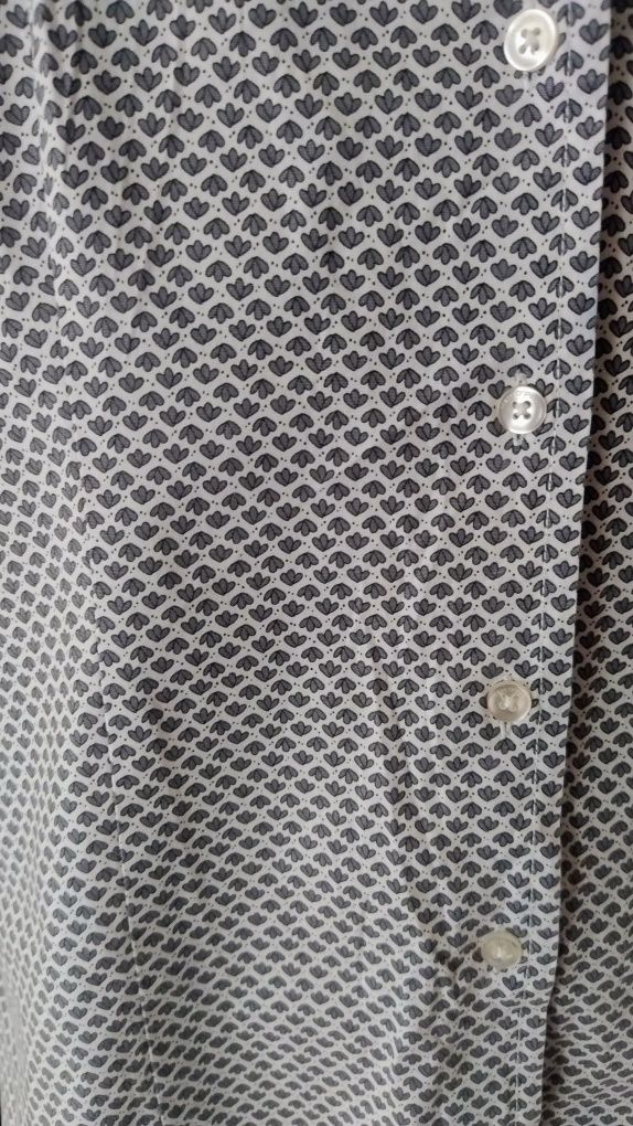 Elegancka koszula damska bluzka koszulowa wzór na całej powierzchni.
