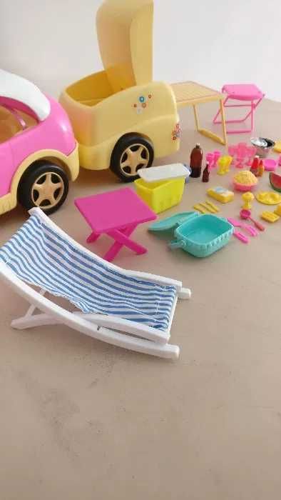 Carro Descapotável da Barbie + Atrelado + 54 peças Piquenique