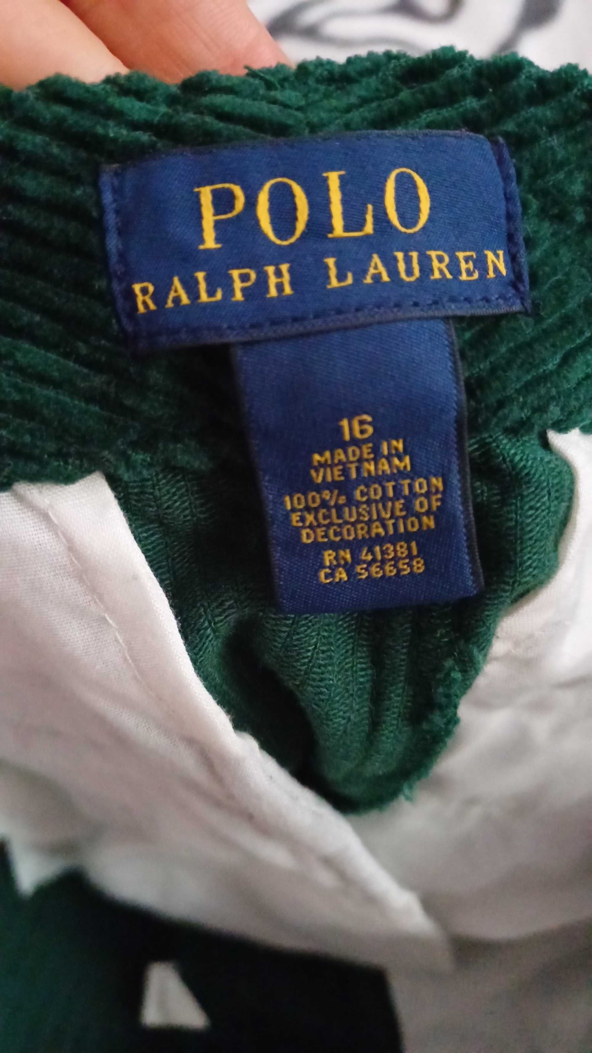 XS S Ralph Lauren sztruksowe spodnie zielone szmaragdowe old money