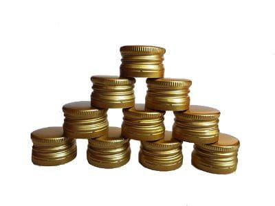 50 szt. zakrętki nakrętki do butelek złote 28/18mm