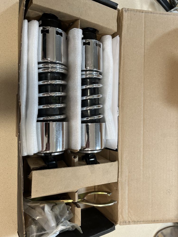 Amortecedores progressive suspension 412 cromados standard 11”