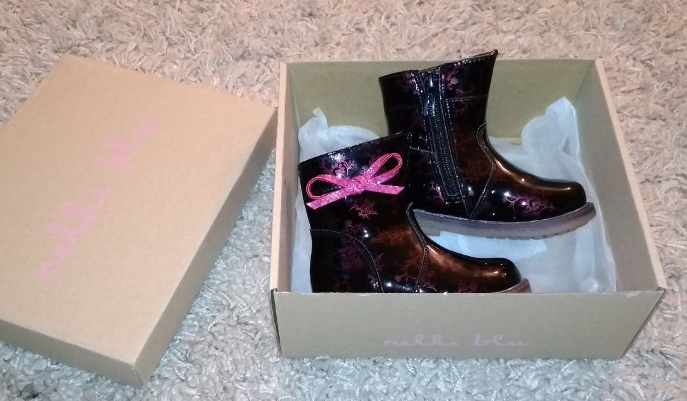 NOWE! Botki buty lakierowane dziecięce r.21 NelliBlu DOSTAWA GRATIS