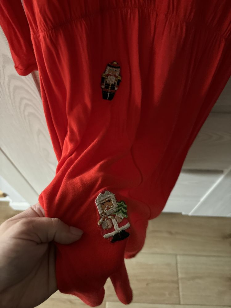 Sukienka świąteczna czerwona przebranie Mikołaj mikołajowa H&M s