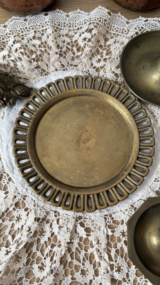 Свічник латунь, бронза,  підставка таця ваза мідна