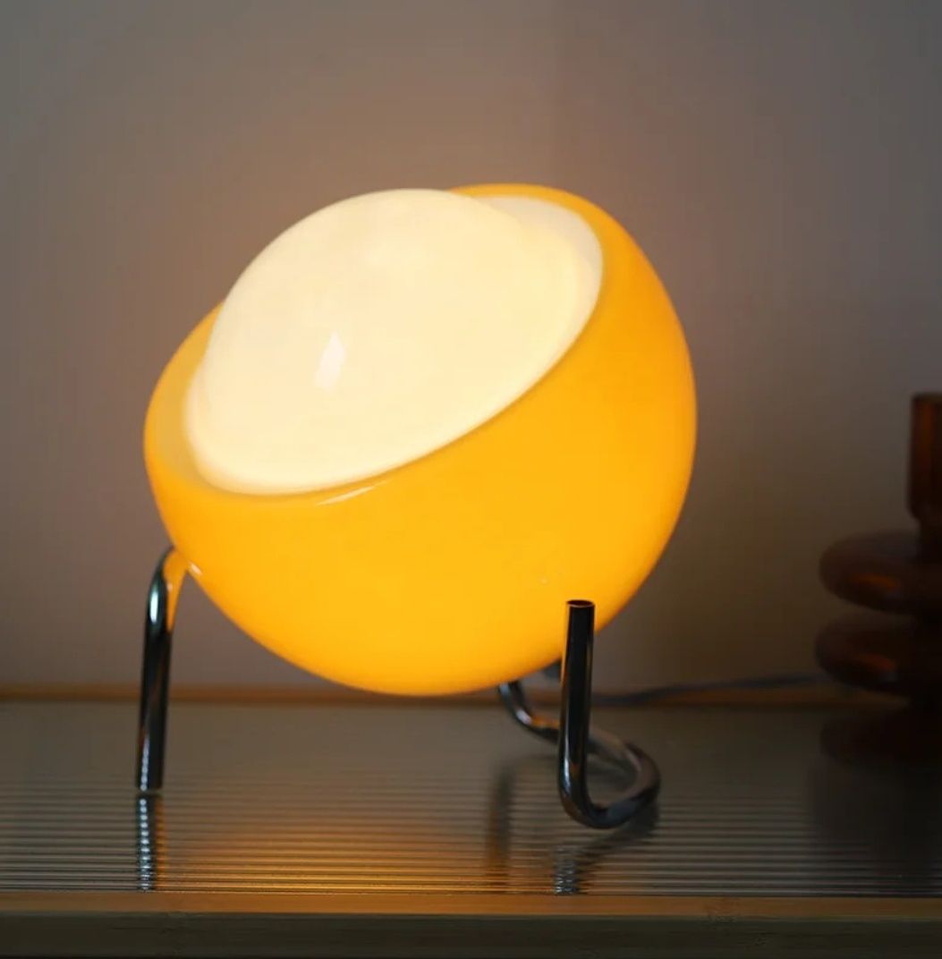 Lampa do salonu do sypialni nowoczesna szklana pomarańczowa LED USB