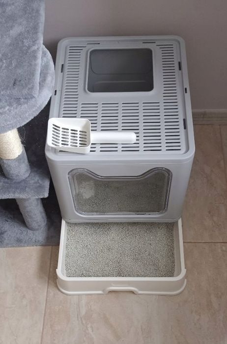 Duża kuweta kryta z szufladą + łopatka