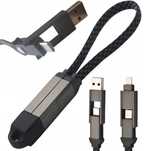 Kabel magnetyczny 4w1 do ładowania brelok 100W 15cm USB-C USB-A