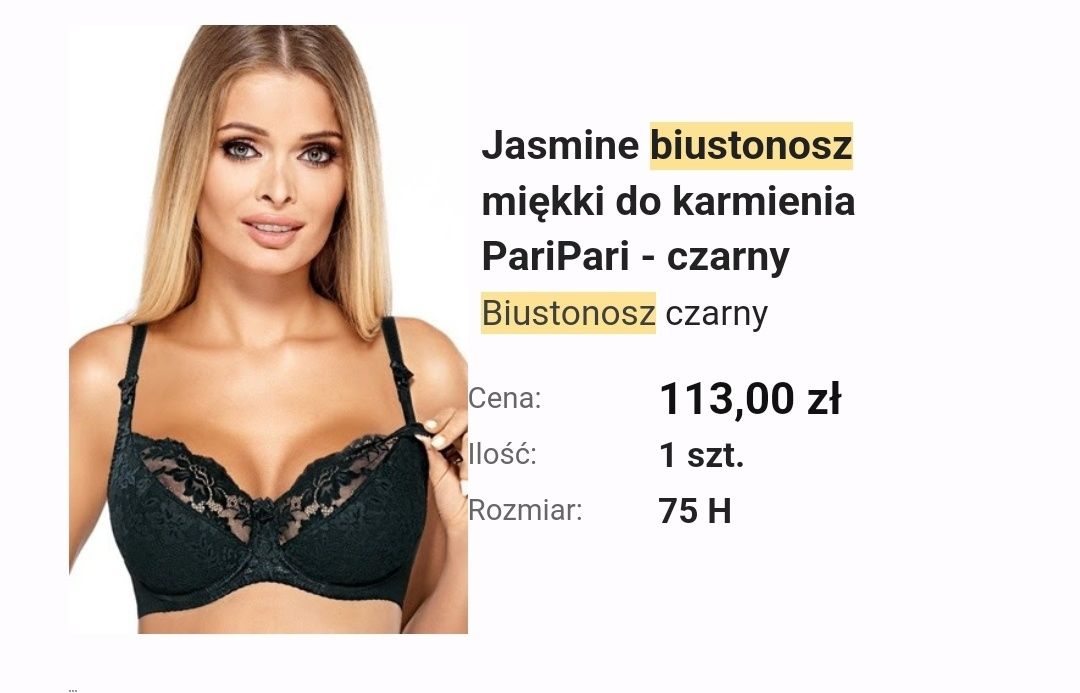 Biustonosz do karmienia Jasmine Pari Pari rozm. 75H