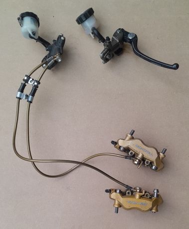 Kawasaki 05-06 ZX6R 636 Zaciski Tarcze Przewody hamulcowe Pompa Części