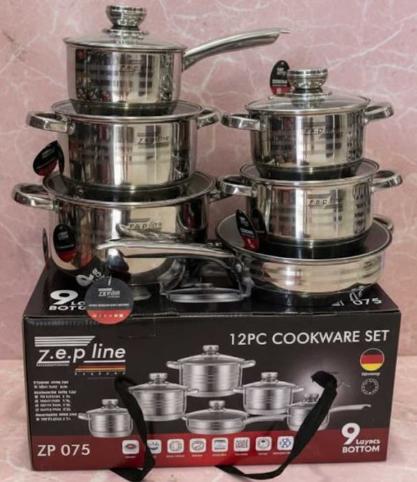 Набір каструль із нержавіючої сталі/ набор кастрюль новый/ кастрюли