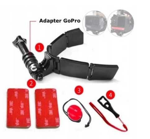 Uchwyt Mocowanie na szczękę KASK do Kasku GOPRO / DJI ACTION Taśma
