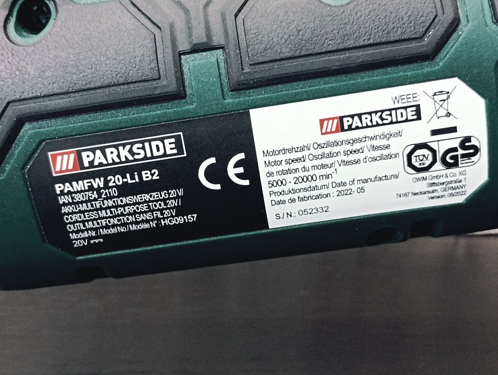 Акумуляторний Реноватор PARKSIDE PAMFW 20 -Li В2  без АКБ та ЗП