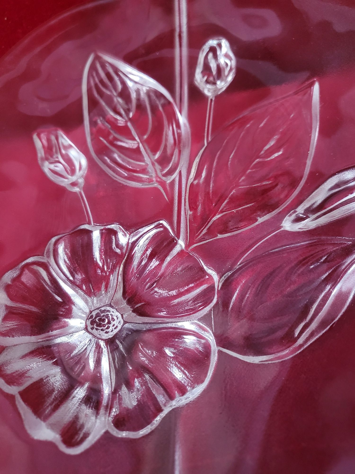 Piękna orginalna patera LISĆ Tłoczone kwiaty  WALTHER GLASS
