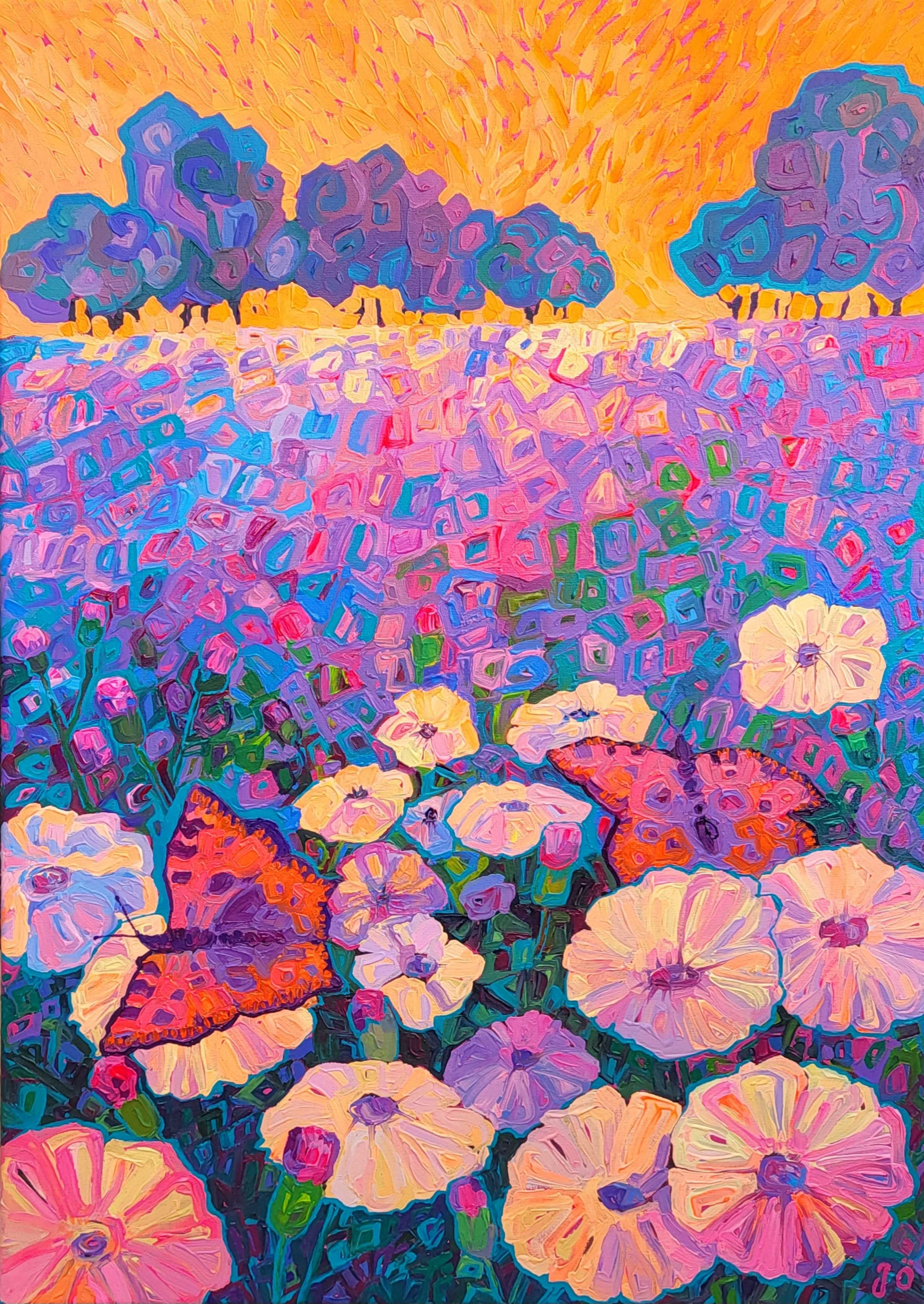 Oryginalny obraz akrylowy motyle na płótnie 50x70 cm abstrakcja natury