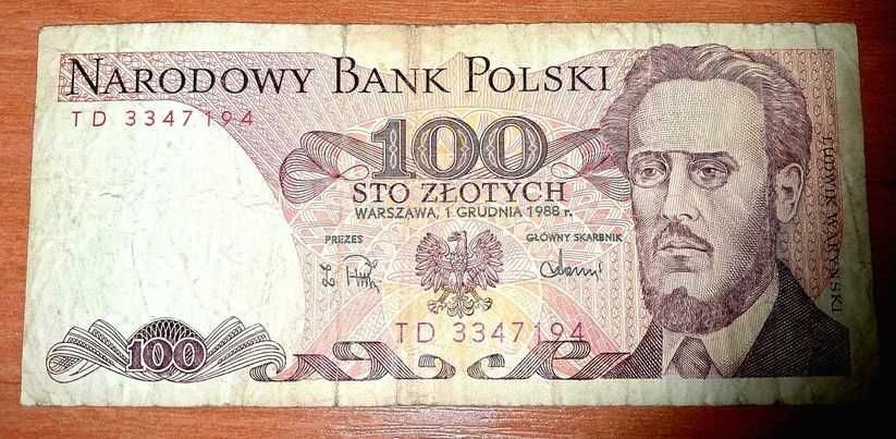 100 zł Narodowy Bank Polski  wyd. 1 grudnia 1988