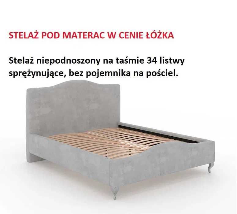 Łóżko tapicerowane Glamour karo 160x200 ze stelażem