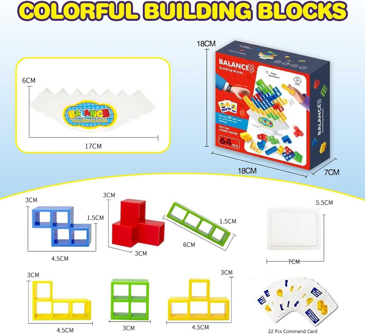 Gra Tower Balance Stacking Blocks 64 szt