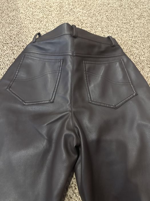 Штани еко шкіра шоколадного кольору
