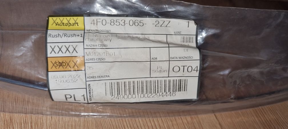 Listwy ozdobne zderzaka chrom Audi A6 C6 przód