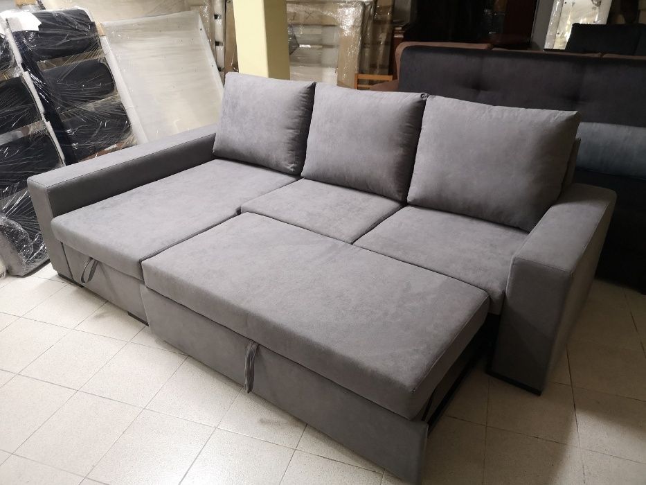 Sofa Chaiselong com Cama + Bau Elevatorio NOVO - FABRICA