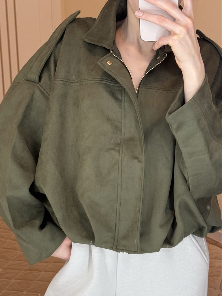 Трендовий замшевий бомбер куртка Zara 4344/155/533