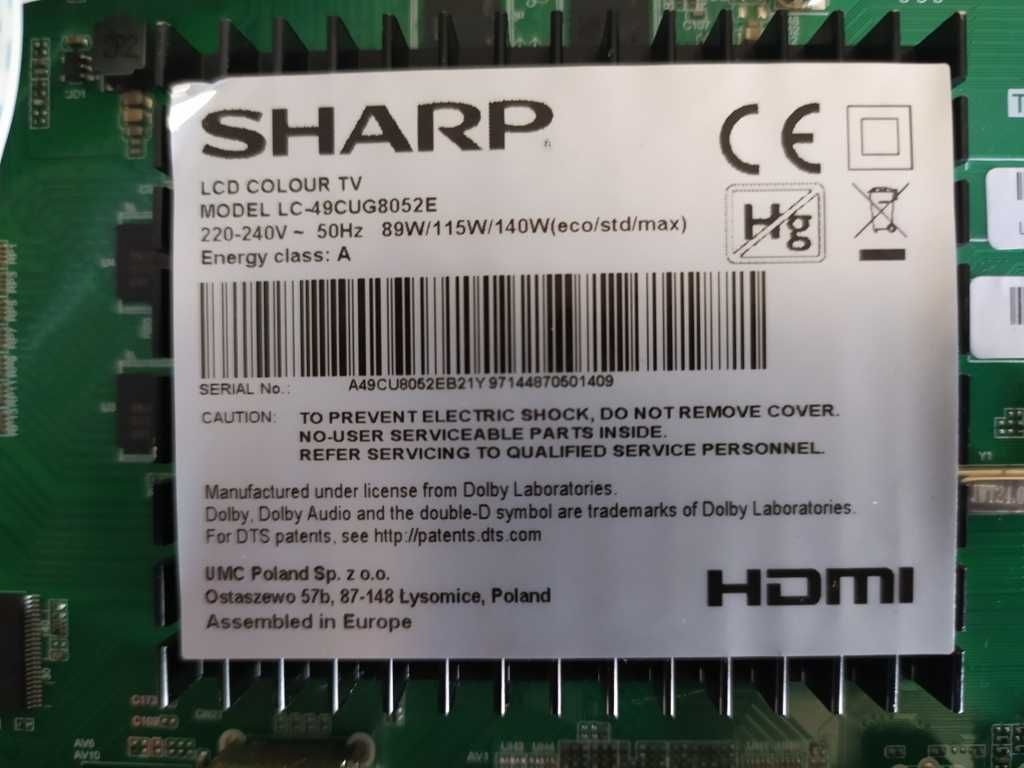 SHARP LC49CUG8025E  T.MS6488E.U703  main board