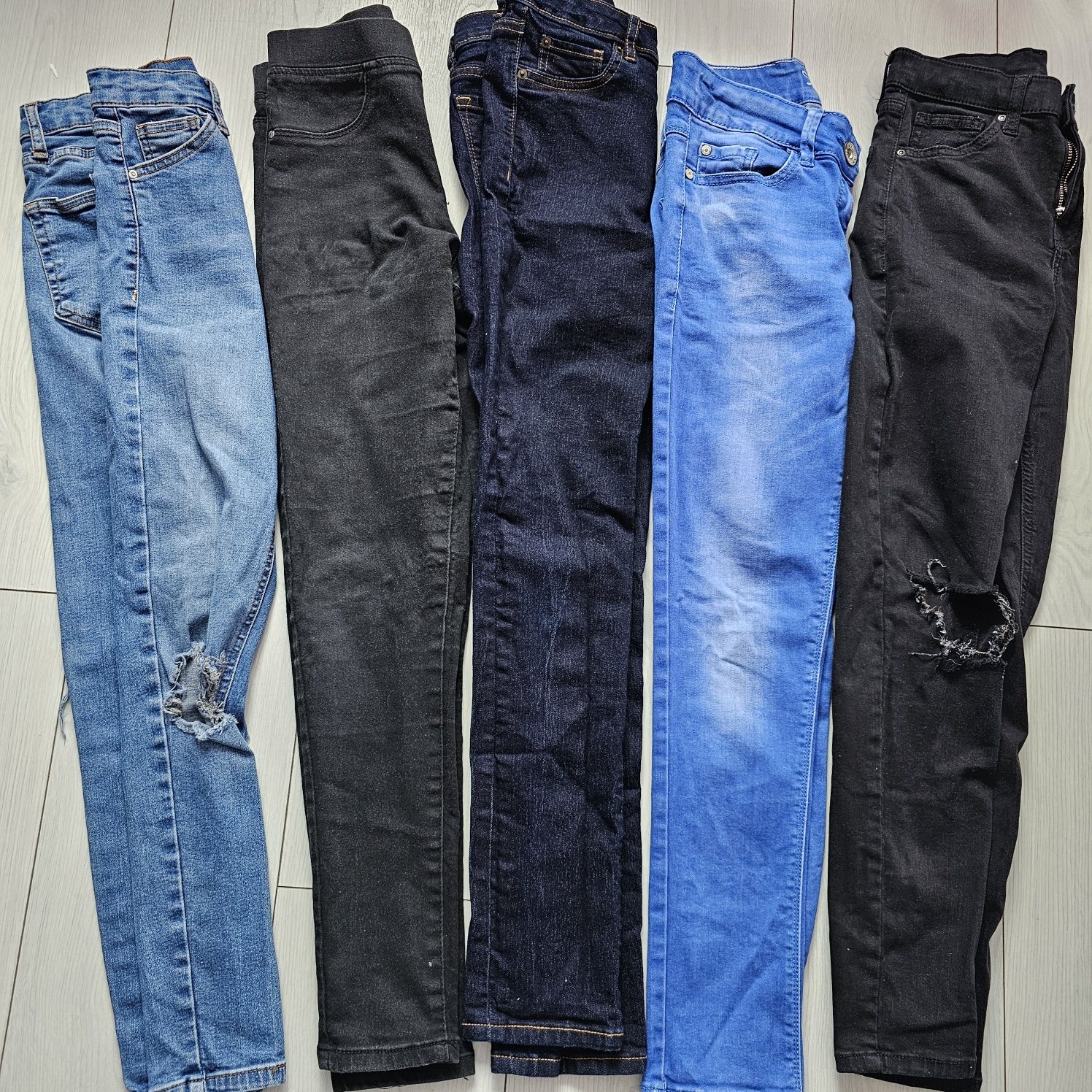 Spodnie jeansowe jeansy rurki rozm 140/146