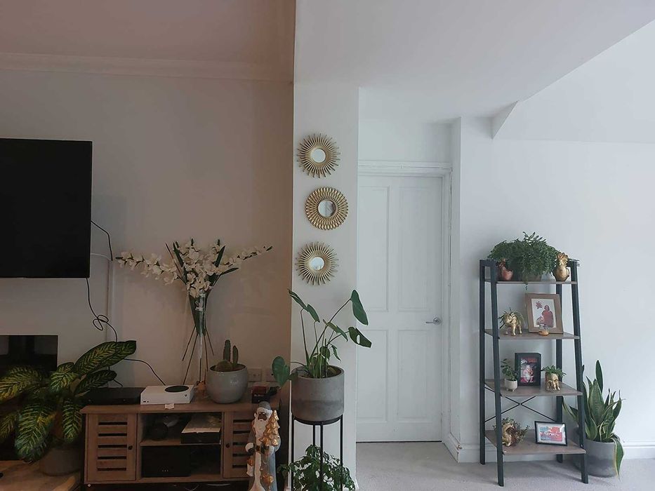 Dekoracja zestaw 3 luster w złotych ramkach do domu na ścianę