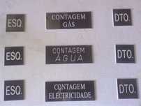 Placas de sinalização Contador de: Gaz, Agua, Luz direito ou esquerdo