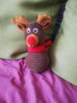 renifer Rudolf zabawka dla dziecka lub psa klakson 20cm