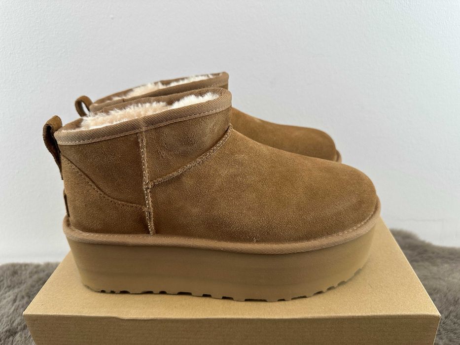 Buty damskie skórzane botki śniegowce UGG Ultra Mini Platform 38