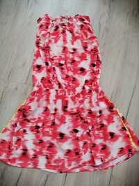 Sukienka sukieneczka letnia we wzory koralowa r.134/140