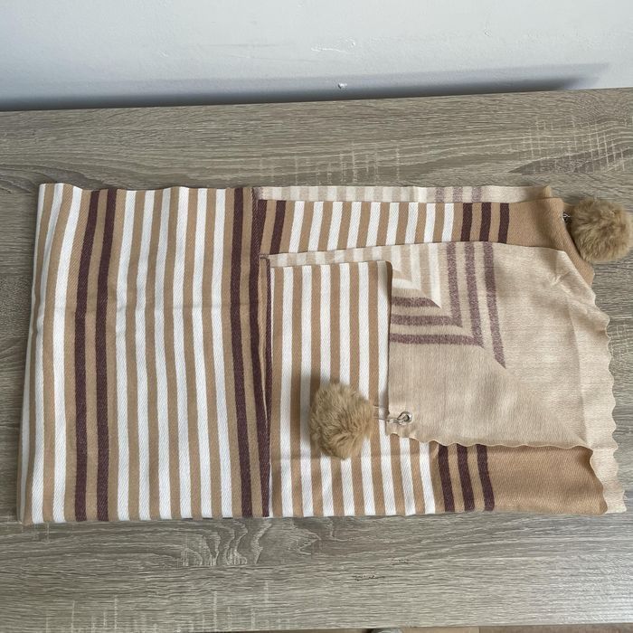 SWAT PANY Damski Szal Pashmina - Brązowo-Biały