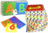 Puzzle Piankowe Kolorowe Alfabet i Cyferki 36 elem