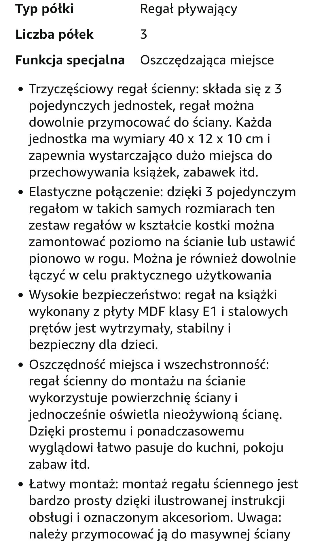 Zestaw półek 3 szt.