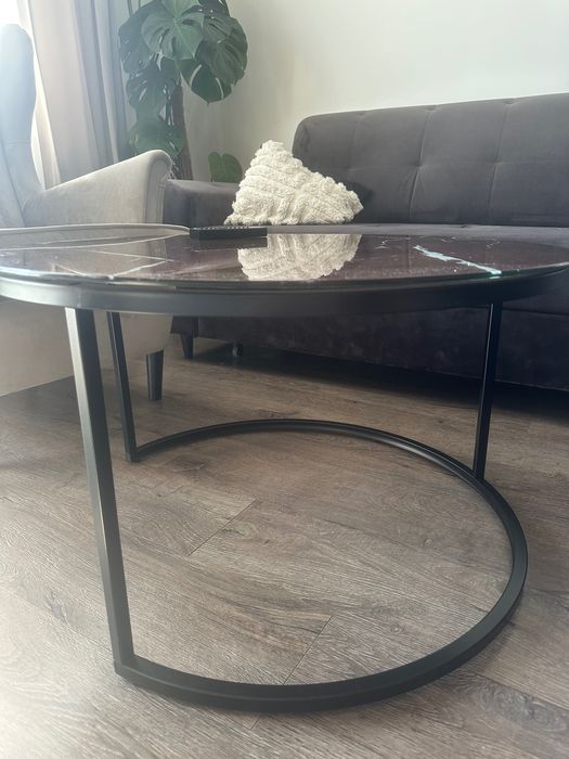 Stolik szkło imitacja marmuru