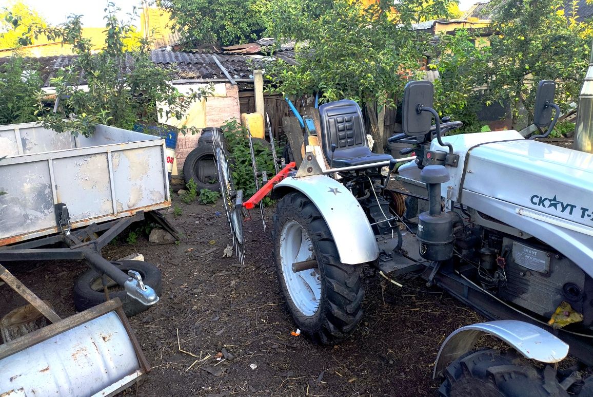 Продам мінітрактор Скаут Т-25 з фрезою, плугом, грібачкою, прицепом