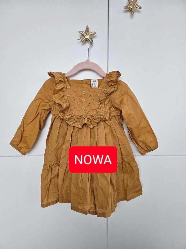 Miodowa sukienka niemowlęca H&M NOWA