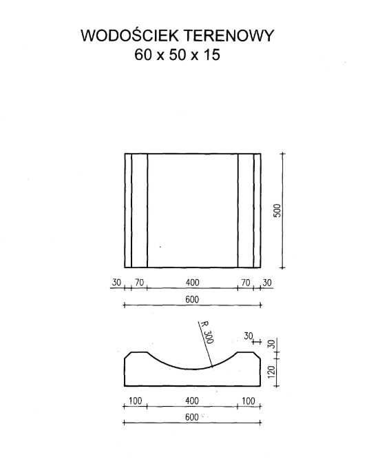 Korytko Ściekowe 50x30x10 wodościek odwodnienie odpływ korytka beton