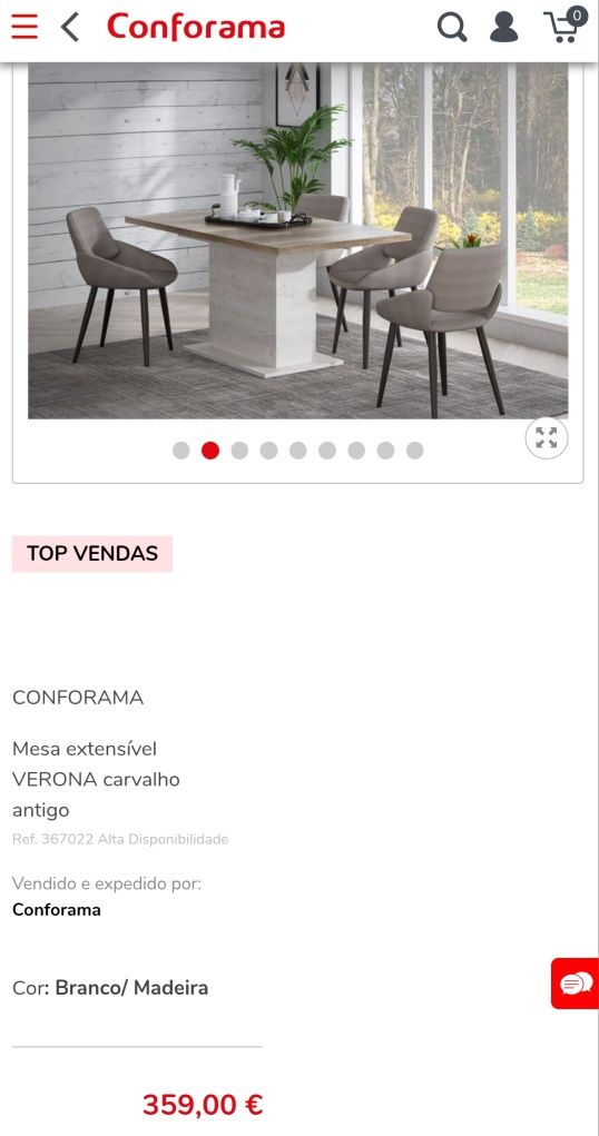 Mesa de jantar 160x90 (extensível 200x90)