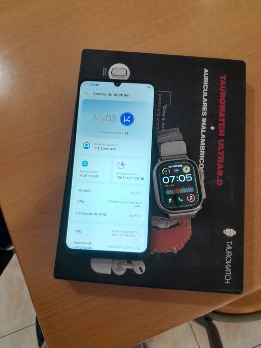 Vendo/troco telemóvel ZTE Blade A55 +smartwatch