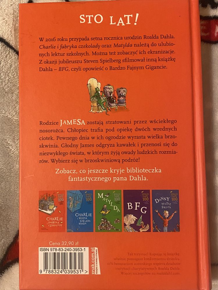 James i ogromna brzoskwinia Roald Dahl książka dla dzieci