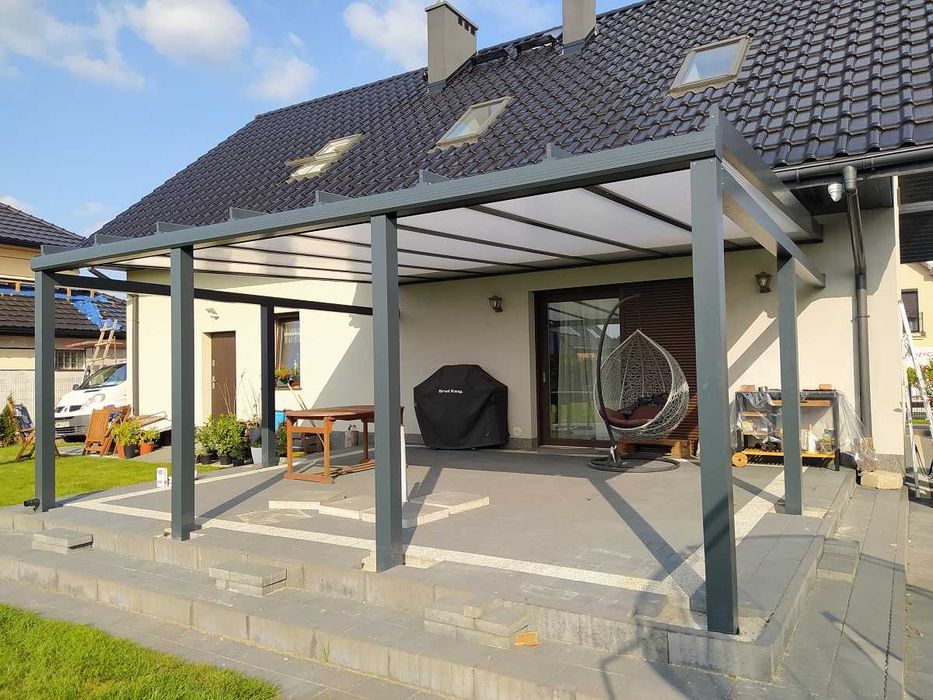 Zadaszenie tarasu aluminiowe, pergola, poliwęglan, szkło