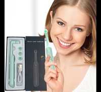 Аккумуляторная зубная щетка Electric rotate toothbrush 3 насадки USB