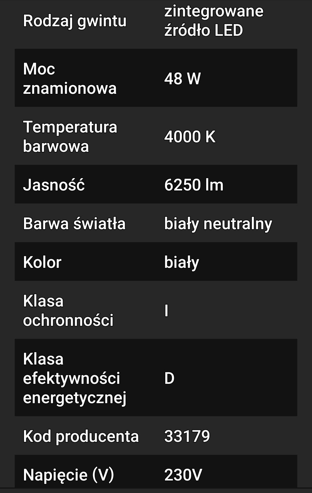 Panel LED podtynkowy BLINGO TUN48W 6060 NW
