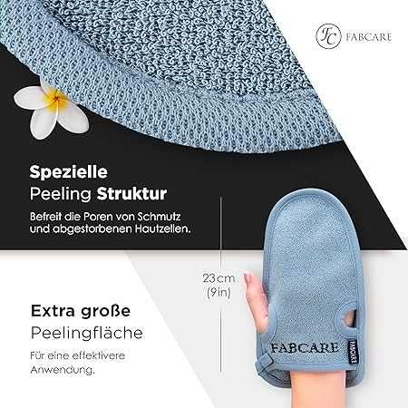 Rękawice do peelingu ciała z bambusa FABCARE Głębokie Oczyszczanie