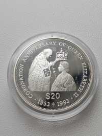 Тувалу 20 долларов серебро 1993г-925-31,1г