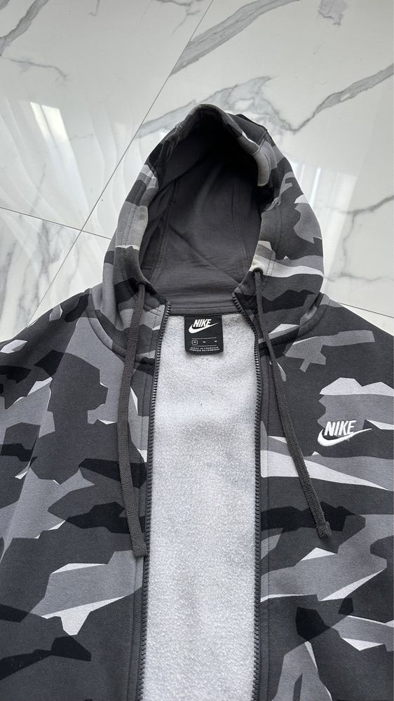 Толстовка Nike M NSW CLUB camo hoodie fz bb оригинал 100%